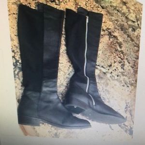 Michael Kors 6.5  black leather stretch over knee